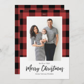 バッファローチェッククリスマスのフォトカード シーズンカード (正面/裏面)