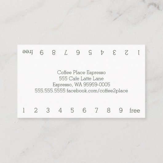 バッファローチェックシンプルコーヒーパンチカード ロイヤリティカード (裏面)