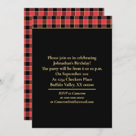 バッファローチェックパターカスタムンの色SVGパーティー 招待状