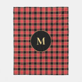バッファローチェックパターンモノグラムカスタムカラーSVG フリースブランケット (正面)