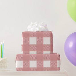 バッファローチェックピンクマウヴシンプルプスタイリッシュライド ラッピングペーパー