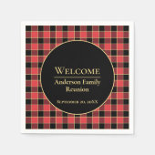 バッファローチェックファミリーカスタム懇親会カラーSVG スタンダードカクテルナプキン (正面)