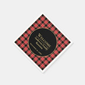 バッファローチェックファミリーカスタム懇親会カラーSVG スタンダードカクテルナプキン (角)
