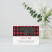 バッファローチェックブラックベア男の赤ちゃんおむつラッフル エンクロージャーカード (スタンド正面)