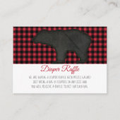 バッファローチェックブラックベア男の赤ちゃんおむつラッフル エンクロージャーカード (正面)