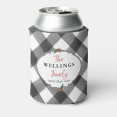 バッファローチェックブラック&ホワイトクリスマスパーティー日付 缶クーラー (缶裏面)