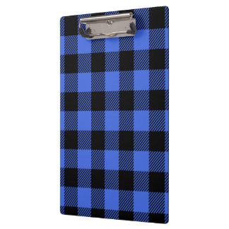 バッファローチェックブルー&ブラックランバージャックプレイドデコール クリップボード