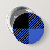 バッファローチェックブルー&ブラックランバージャックプレイドデコール 缶バッジ (正面&裏面)