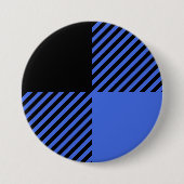 バッファローチェックブルー&ブラックランバージャックプレイドデコール 缶バッジ (正面)