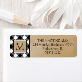 バッファローチェックプレイドクラフト紙モノグラム ラベル