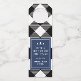 バッファローチェックプレイドクリスマスプレゼントパーソナライズされたギフト ボトルネックタグ