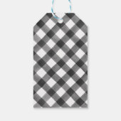 バッファローチェックプレイドブラック&ホワイト素朴クリスマス ギフトタグ (裏面)