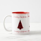 バッファローチェックプレイドホリデーカントリークリスマスツー ツートーンマグカップ (左)