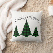 バッファローチェックプレイドホリデーカントリークリスマス クッション (ブランケット)