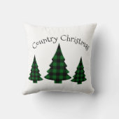 バッファローチェックプレイドホリデーカントリークリスマス クッション (裏面)