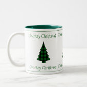 バッファローチェックプレイドホリデーカントリークリスマス ツートーンマグカップ (左)