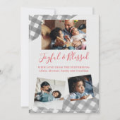 バッファローチェックプレイド3フォトコラージュ喜び家族 シーズンカード (正面)