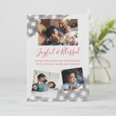 バッファローチェックプレイド3フォトコラージュ喜び家族 シーズンカード (スタンド正面)