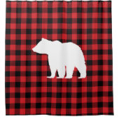 バッファローチェックベアーウィルダネスキャビン シャワーカーテン (正面)