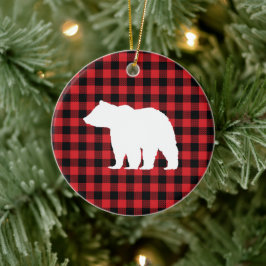 バッファローチェックベアーウィルダネスキャビン セラミックオーナメント