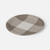 バッファローチェックベージュクリームアイボリーギンガム ペーパープレート (アングル)