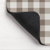 バッファローチェックベージュクリームアイボリーギンガム マウスパッド (コーナー)