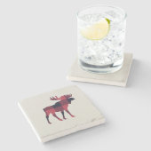 バッファローチェックムースウィルダネスキャビン ストーンコースター (横)