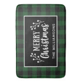 バッファローチェックメリークリスマスファームハウスドア バスマット (正面縦)