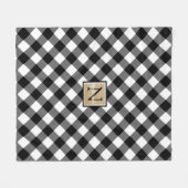 バッファローチェックモノグラム(名前オプション)(&W) フリースブランケット (正面(横))