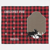 バッファローチェックランバージャックベビーマイルストーン フリースブランケット (正面(横))