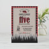 バッファローチェックランバージャックボーイの5誕生日 招待状 (スタンド正面)