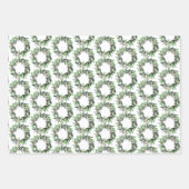 バッファローチェックリースタイプライター文字クリスマス ラッピングペーパーシート (正面)