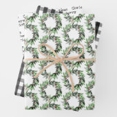 バッファローチェックリースタイプライター文字クリスマス ラッピングペーパーシート (インサイチュ)