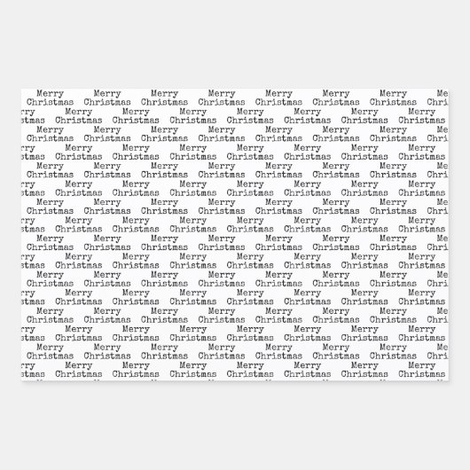 バッファローチェックリースタイプライター文字クリスマス ラッピングペーパーシート (正面3)