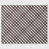 バッファローチェックレッド&ブラックファームハウスクリスマス ラッピングペーパー (フラット)