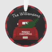 バッファローチェックヴィンテージトラックパーソナライズされた オーナメント (正面)