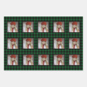 バッファローチェック写真クリスマス ラッピングペーパーシート (正面)
