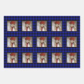 バッファローチェック写真クリスマス ラッピングペーパーシート (正面)