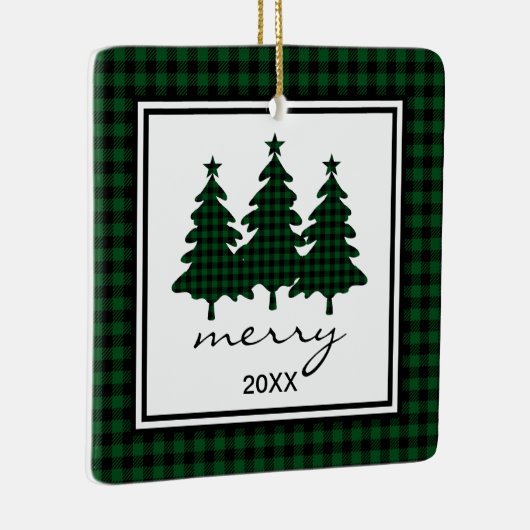 バッファローチェック写真 セラミックオーナメント (右)