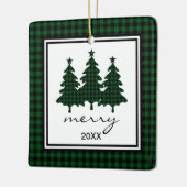 バッファローチェック写真 セラミックオーナメント (左)