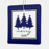 バッファローチェック写真 セラミックオーナメント (左)