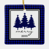 バッファローチェック写真 セラミックオーナメント (正面)
