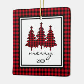 バッファローチェック写真 セラミックオーナメント (左)