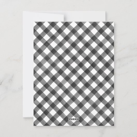 バッファローチェック柄 ブラック ホワイト フラット パーソナライズ シーズンカード (裏面)