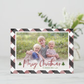 バッファローチェック格子写真クリスマス シーズンカード (スタンド正面)