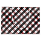 バッファローチェック格子写真クリスマス ラージペーパーバッグ (裏面)