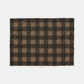 バッファローチェック格子状カスタムカラーブラウン フリースブランケット (正面(横))