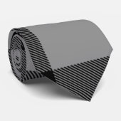 バッファローチェック灰色と黒の正方形の格子縞 ネクタイ (ロール)
