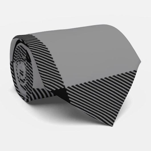 バッファローチェック灰色と黒の正方形の格子縞 ネクタイ (ロール)