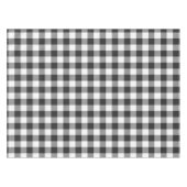 バッファローチェック白と黒の正方形格子 テーブルクロス (正面(横))